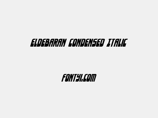 Eldebaran Condensed Italic