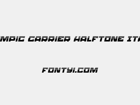 Olympic Carrier Halftone Italic