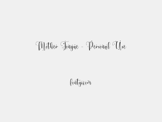 Mother Tongue - Personal Use