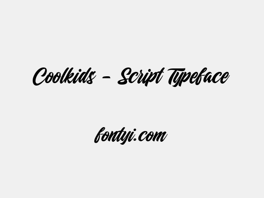 Coolkids - Script Typeface