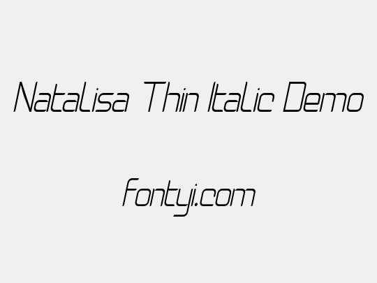 Natalisa Thin Italic Demo