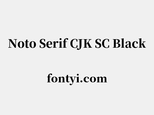 Noto Serif CJK SC Black