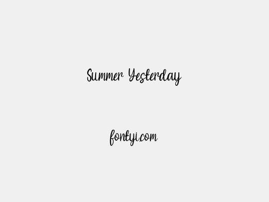 Summer Yesterday