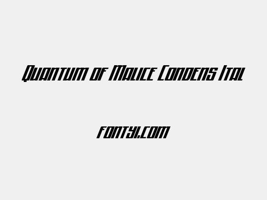 Quantum of Malice Condens Ital