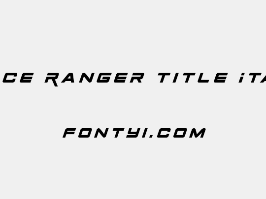 Space Ranger Title Italic