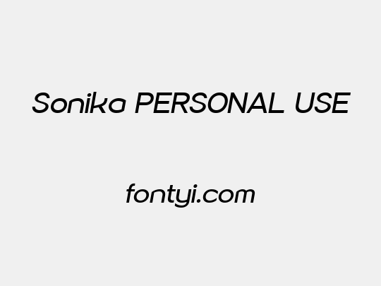 Sonika PERSONAL USE