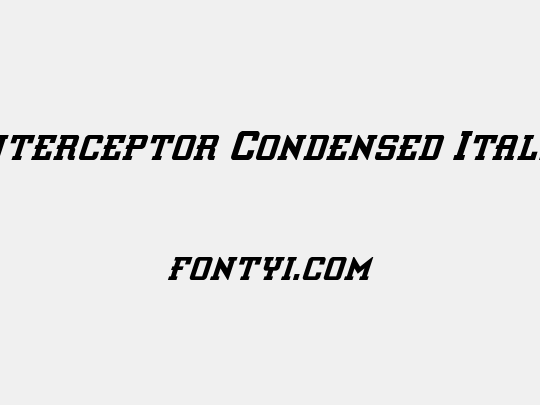 Interceptor Condensed Italic
