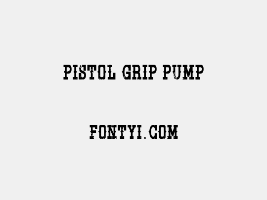 Pistol Grip Pump