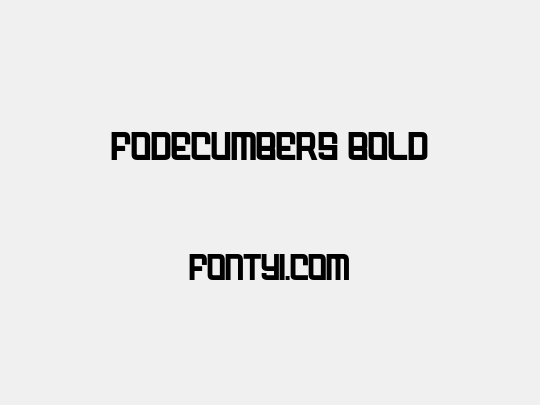 FODECUMBERS BOLD