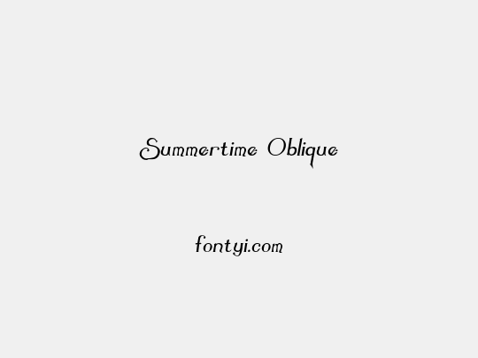 Summertime Oblique