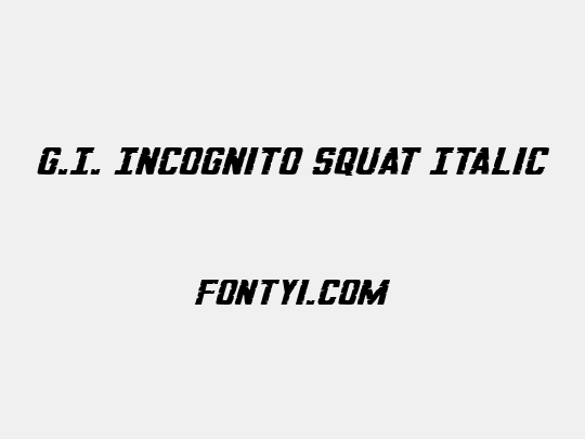 G.I. Incognito Squat Italic