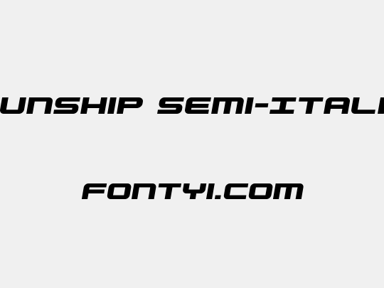 Gunship Semi-Italic