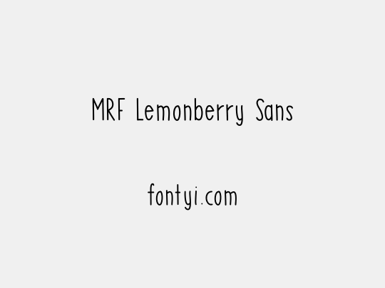 MRF Lemonberry Sans