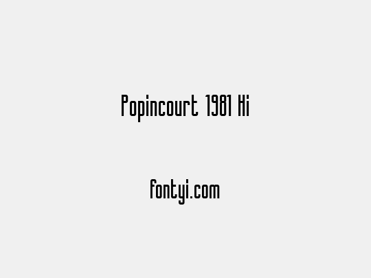 Popincourt 1981 Hi