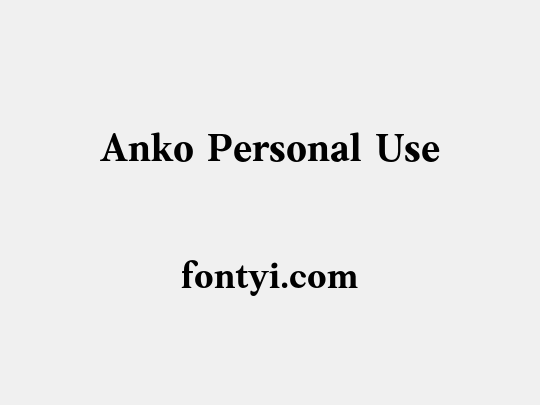 Anko Personal Use