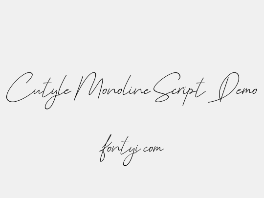 Cutyle Monoline Script Demo