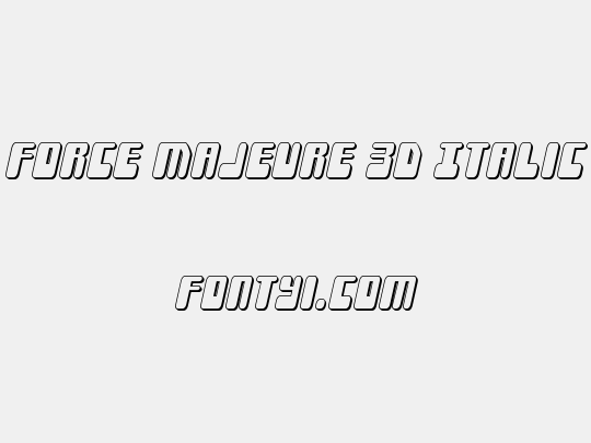 Force Majeure 3D Italic