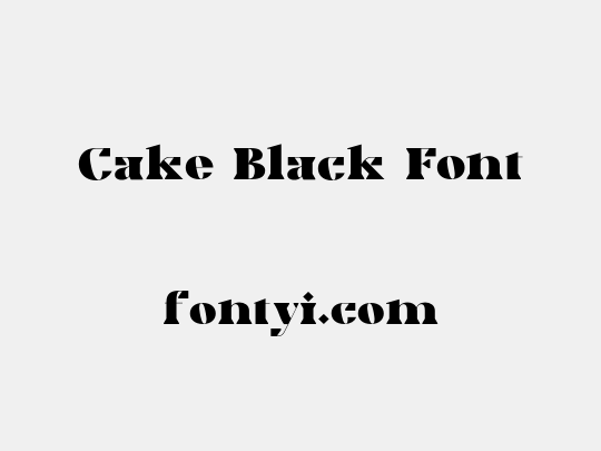 Cake Black Font