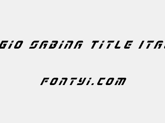 Legio Sabina Title Italic