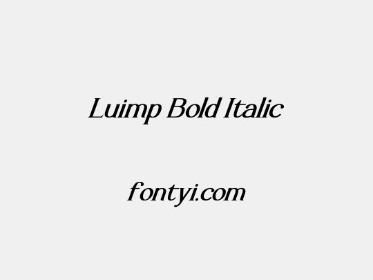 Luimp Bold Italic