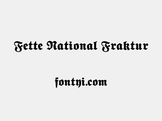Fette National Fraktur