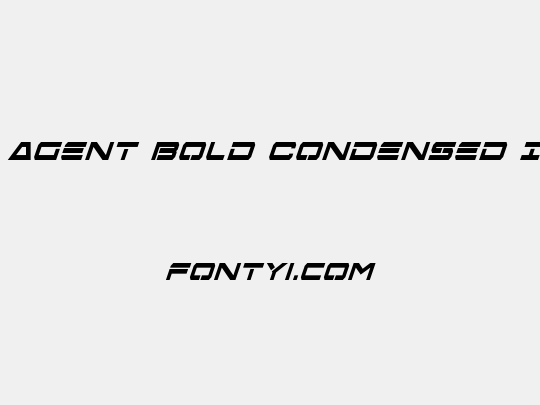 Free Agent Bold Condensed Italic