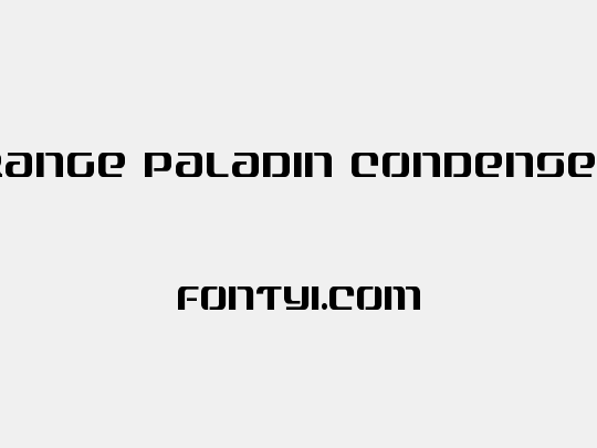 Range Paladin Condensed