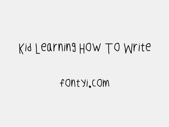 Kid Learning How To Write