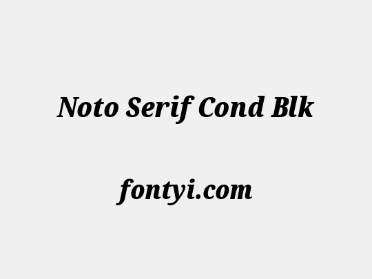 Noto Serif Cond Blk