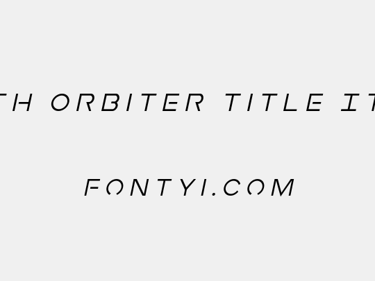 Earth Orbiter Title Italic