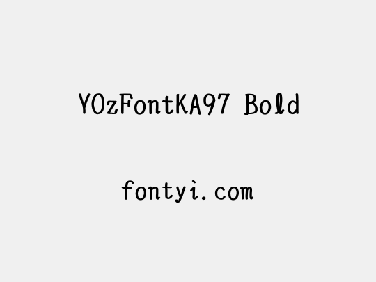 YOzFontKA97 Bold