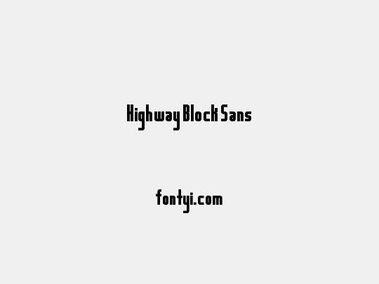 Highway Block Sans