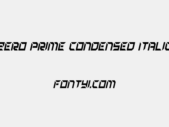Zero Prime Condensed Italic