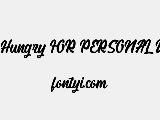The Hungry FOR PERSONAL USE