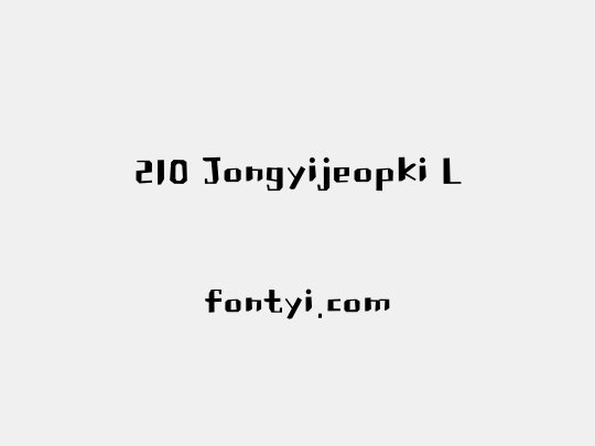 210 Jongyijeopki L