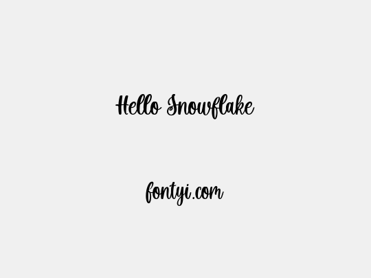 Hello Snowflake