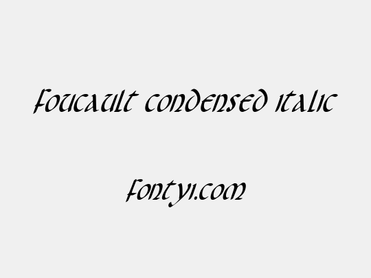 Foucault Condensed Italic