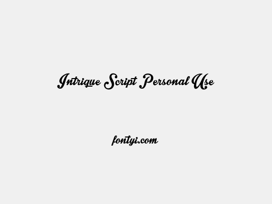 Intrique Script Personal Use