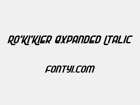 Ro'Ki'Kier Expanded Italic