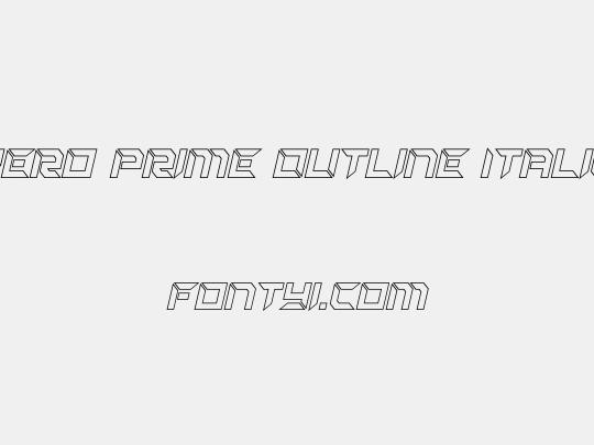 Zero Prime Outline Italic