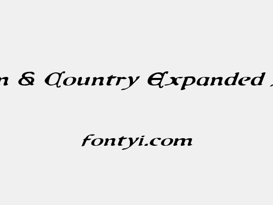 Queen & Country Expanded Italic