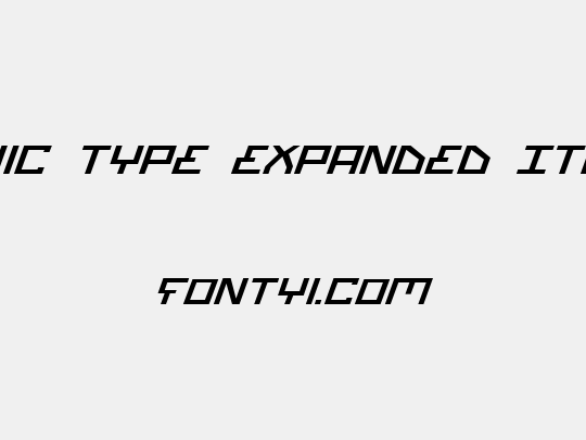 Bionic Type Expanded Italic