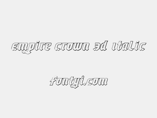 Empire Crown 3D Italic