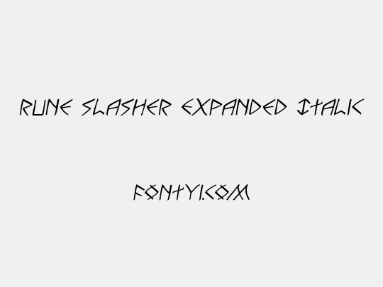 Rune Slasher Expanded Italic