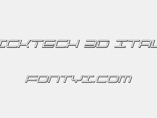 QuickTech 3D Italic
