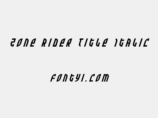 Zone Rider Title Italic