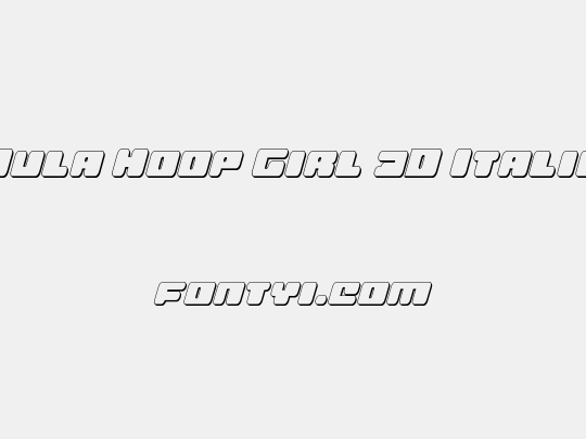 Hula Hoop Girl 3D Italic