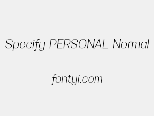 Specify PERSONAL Normal