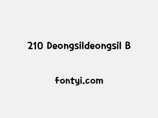 210 Deongsildeongsil B