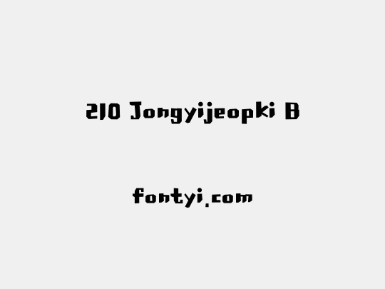 210 Jongyijeopki B